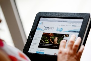 Tablet screen with OpenLearn