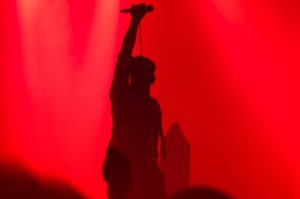 Musician silhouette on Stage