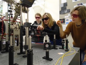 The Department of Physical Sciences laboratory with two female scientists representing diversity