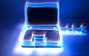 Image of a glowing laptop