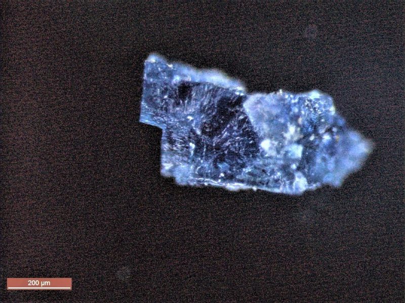 Blue salt crystals from Zag meteorite