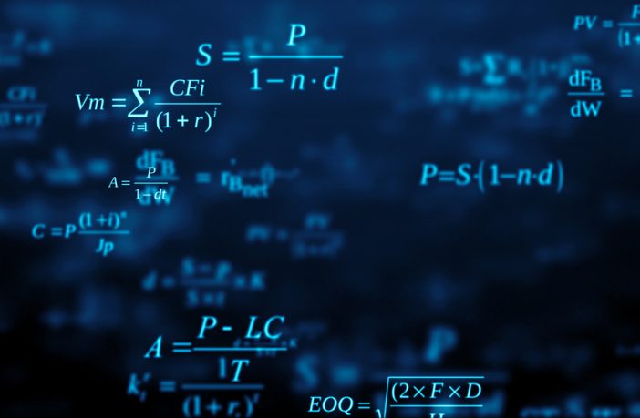 Blackboard with maths formulas