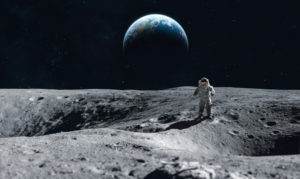 Image of an astronaut on the surface of the moon