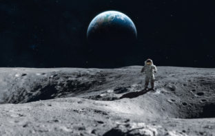 Image of an astronaut on the surface of the moon