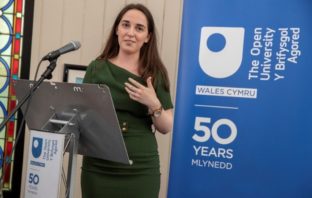 Charlotte Bailey, speaking at an OU50 event