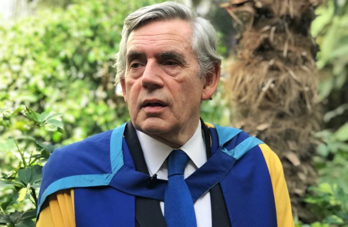Rt Hon Gordon Brown in his robes to receive an honorary graduation