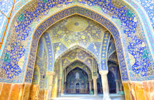 Interior of Imam Mosque at Naqhsh-e Jahan Square in Isfahan, Iran