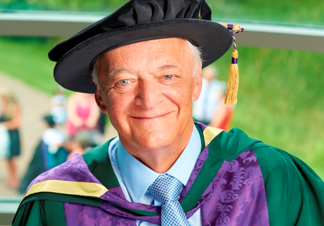 Clive Emsley, on receipt of honorary doctorate from Edge Hill University, 2016