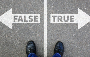 Arrows pointing in opposite directions stating 'true' and 'false'