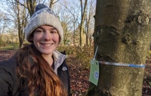 OU PhD student Kate researching urban trees