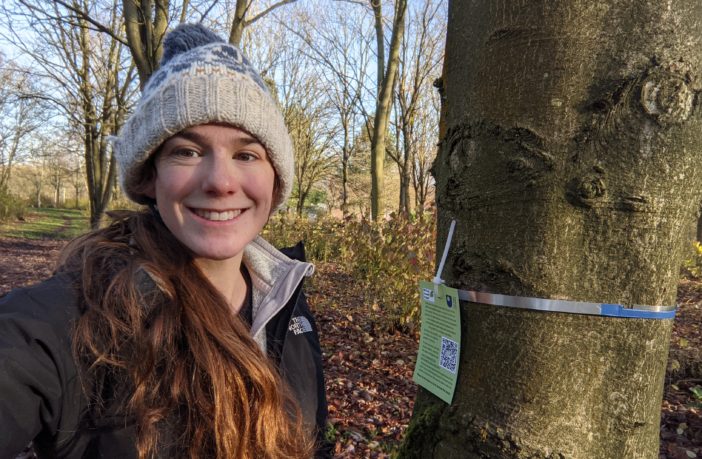 OU PhD student Kate researching urban trees