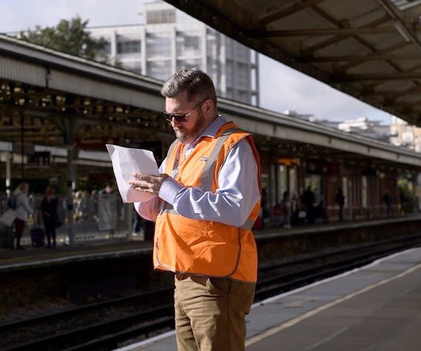 Degree apprentice Martyn working at South Western Railway
