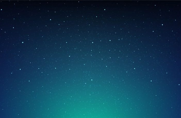 Blue space background with stars