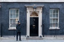 A guard in front of 10 Downing Street in London