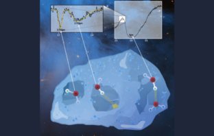 Illustration of interstellar dust grain coated in water ice